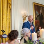 President Joe Biden stops by a Teachers State Dinner hosted by First Lady Jill Biden