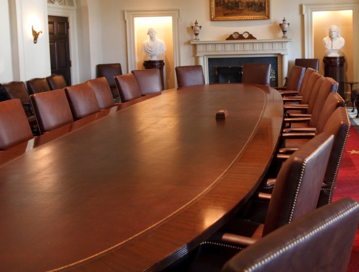 La Sala De Reuniones Del Gabinete vacía en la Casa Blanca.