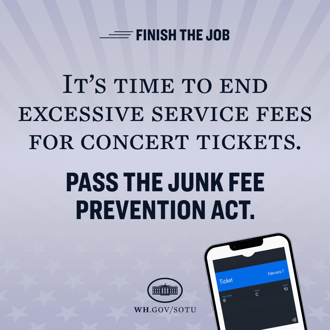 It’s time to end excessive serve fees for concert tickets. Pass the Junk Fee Prevention Act.