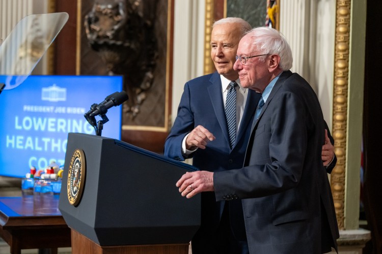 President Joe Biden delivers remarks at an event on lowering healthcare costs, Wednesday, April 3, 2024, in the Indian Treaty Room of the Eisenhower Executive Office Building at the White House.