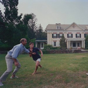 President Joe Biden playing football with his sons