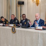 President Joe Biden attends a crime and public safety event with Police Chiefs from around the country