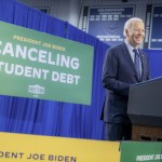 President Biden speaking about Canceling Student Debt.