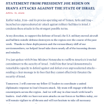 Statement from President Joe Biden on Iran's attacks against the state of Israel