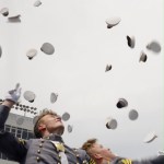 West Point graduation cap throwing.