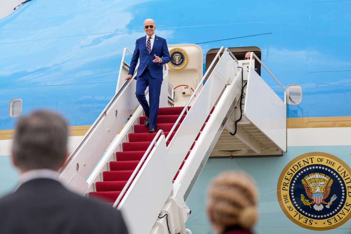 President Biden arriving in Durham, North Carolina