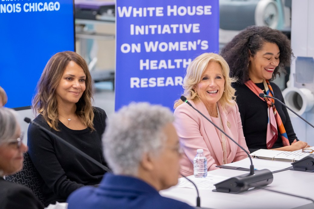 First Lady Jill Biden participates in a women’s health roundtable Thursday, January 11, 2024, at the University of Illinois Chicago in Chicago.