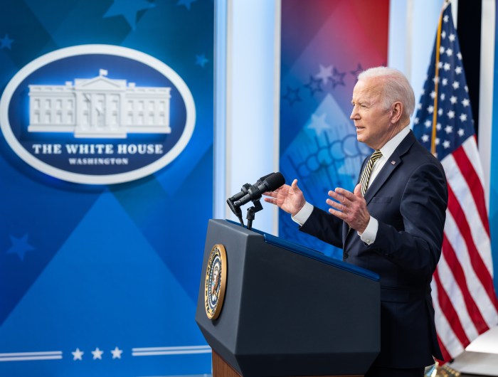 President Joe Biden delivers remarks on the economic assistance that the U.S. is providing to Ukraine