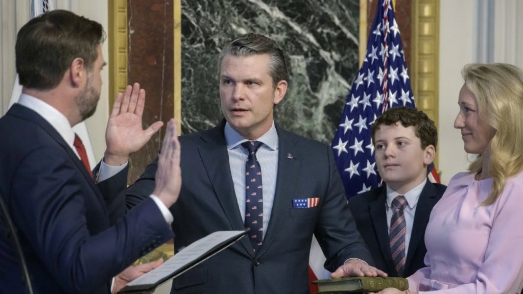 Vice President Vance Swears in Pete Hegseth to be Secretary of Defense