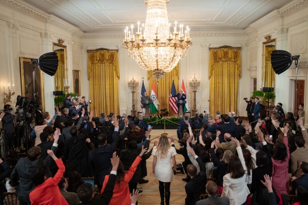 President Donald J. Trump hosts Prime Minister Narendra Modi of India at the White House, Thursday, February 13, 2025. (Official White House Photo by Joyce N. Boghosian.)
