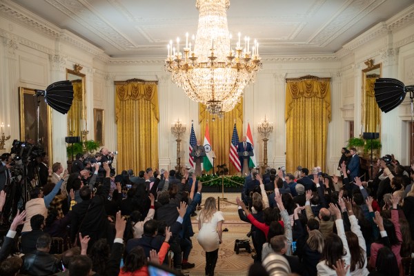 President Donald J. Trump hosts Prime Minister Narendra Modi of India at the White House, Thursday, February 13, 2025. (Official White House Photo by Joyce N. Boghosian.)