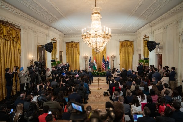 President Donald J. Trump hosts Prime Minister Narendra Modi of India at the White House, Thursday, February 13, 2025. (Official White House Photo by Joyce N. Boghosian.)