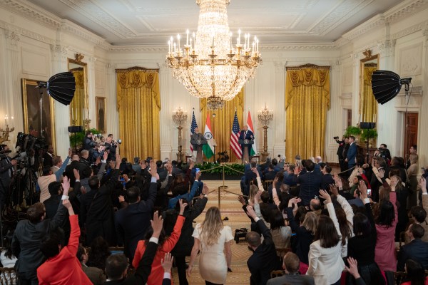 President Donald J. Trump hosts Prime Minister Narendra Modi of India at the White House, Thursday, February 13, 2025. (Official White House Photo by Joyce N. Boghosian.)