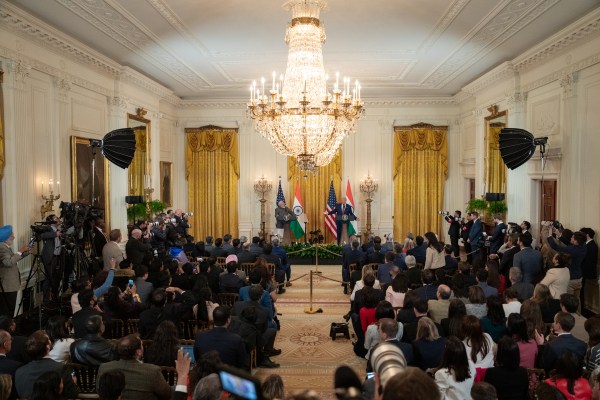 President Donald J. Trump hosts Prime Minister Narendra Modi of India at the White House, Thursday, February 13, 2025. (Official White House Photo by Joyce N. Boghosian.)