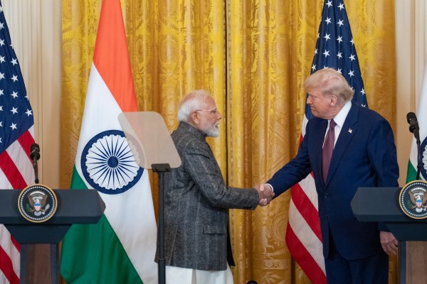 President Donald J. Trump hosts Prime Minister Narendra Modi of India at the White House, Thursday, February 13, 2025. (Official White House Photo by Joyce N. Boghosian.)
