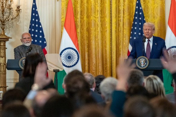 President Donald J. Trump hosts Prime Minister Narendra Modi of India at the White House, Thursday, February 13, 2025. (Official White House Photo by Joyce N. Boghosian.)