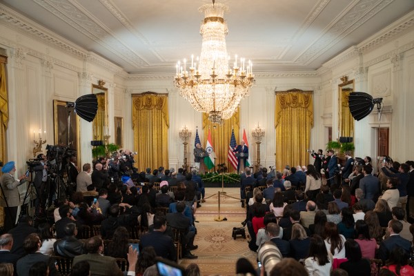 President Donald J. Trump hosts Prime Minister Narendra Modi of India at the White House, Thursday, February 13, 2025. (Official White House Photo by Joyce N. Boghosian.)
