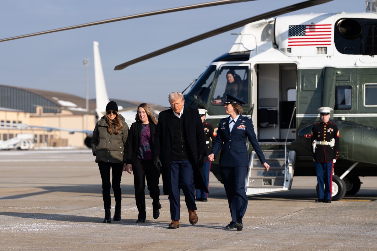 President Donald J. Trump and First Lady Melania Trump land in Marine One at Joint Base Andrews, Maryland, Friday, Jan. 24, 2025. (Official White House Photo by Andrea Hanks)