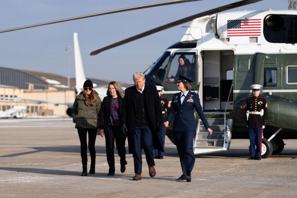President Donald J. Trump and First Lady Melania Trump land in Marine One at Joint Base Andrews, Maryland, Friday, Jan. 24, 2025. (Official White House Photo by Andrea Hanks)
