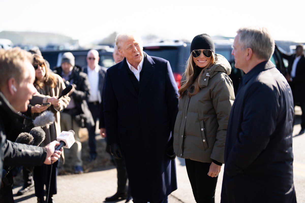 President Donald J. Trump First Lady Melania Trump join a press conference upon their arrival at Asheville Regional Airport in Fletcher, North Carolina , Friday, Jan. 24, 2025. (Official White House Photo by Andrea Hanks)