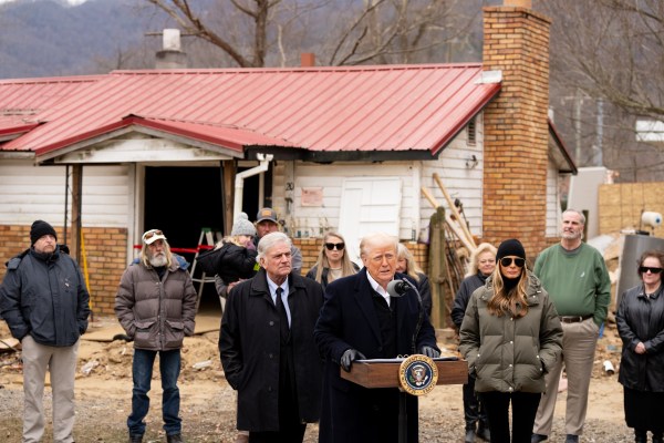 President Donald J. Trump and First Lady Melania Trump meet with homeowners and families affected by Hurricane Helene in Swannanoa, North Carolina , Friday, Jan. 24, 2025. (Official White House Photo by Andrea Hanks)