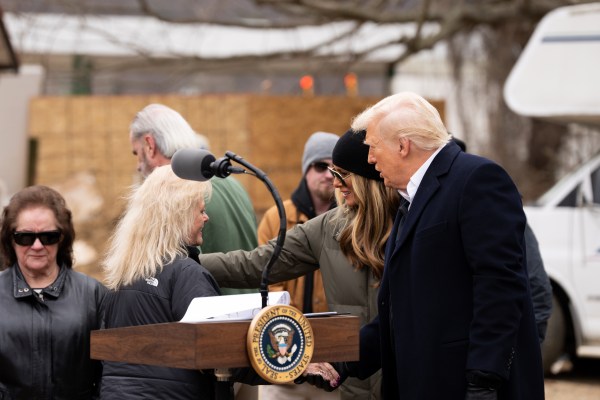 President Donald J. Trump and First Lady Melania Trump meet with homeowners and families affected by Hurricane Helene in Swannanoa, North Carolina , Friday, Jan. 24, 2025. (Official White House Photo by Andrea Hanks)