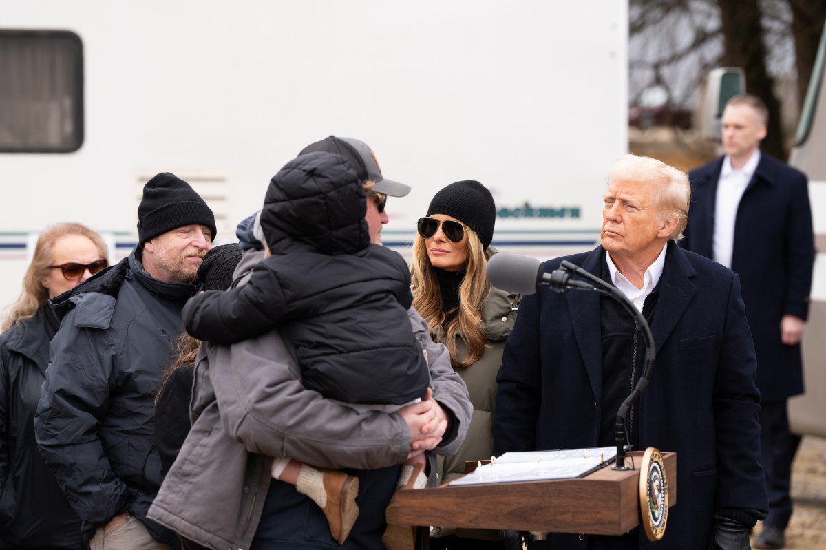 President Donald J. Trump and First Lady Melania Trump meet with homeowners and families affected by Hurricane Helene in Swannanoa, North Carolina , Friday, Jan. 24, 2025. (Official White House Photo by Andrea Hanks)