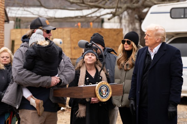 President Donald J. Trump and First Lady Melania Trump meet with homeowners and families affected by Hurricane Helene in Swannanoa, North Carolina , Friday, Jan. 24, 2025. (Official White House Photo by Andrea Hanks)