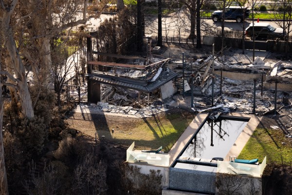 The devastation from the Palisades Fire is seen from the air in the Pacific Palisades neighborhood of Los Angeles, Calif., Friday, Jan.24, 2025 (Official White House Photo by Andrea Hanks)