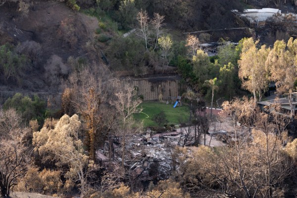 The devastation from the Palisades Fire is seen from the air in the Pacific Palisades neighborhood of Los Angeles, Calif., Friday, Jan.24, 2025 (Official White House Photo by Andrea Hanks)