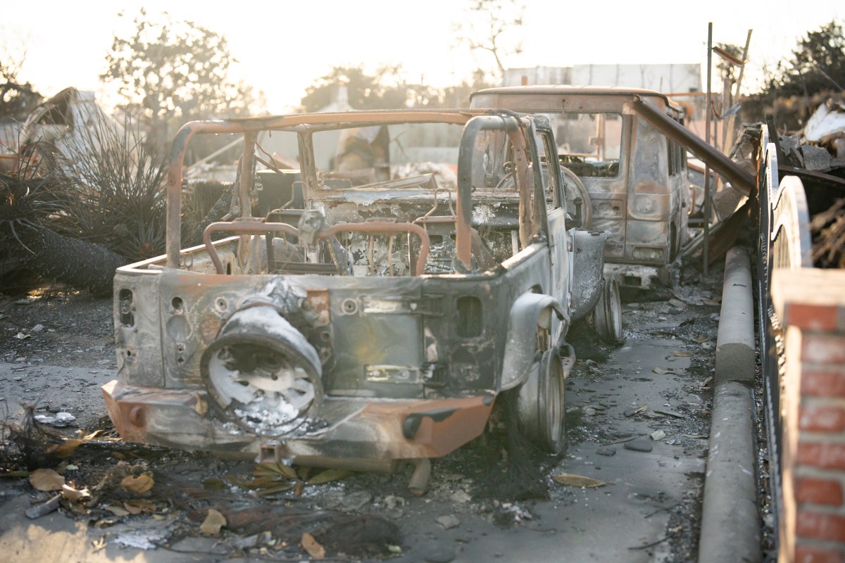 President Donald J. Trump and First Lady Melania Trump tour a Pacific Palisades neighborhood affected by recent wildfires in Los Angeles, Friday, Jan. 24, 2025. (Official White House Photo by Andrea Hanks)