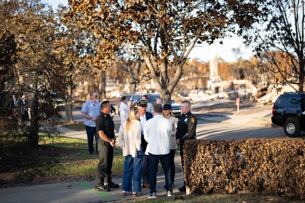 President Donald J. Trump and First Lady Melania Trump tour a Pacific Palisades neighborhood affected by recent wildfires in Los Angeles, Friday, Jan. 24, 2025. (Official White House Photo by Andrea Hanks)