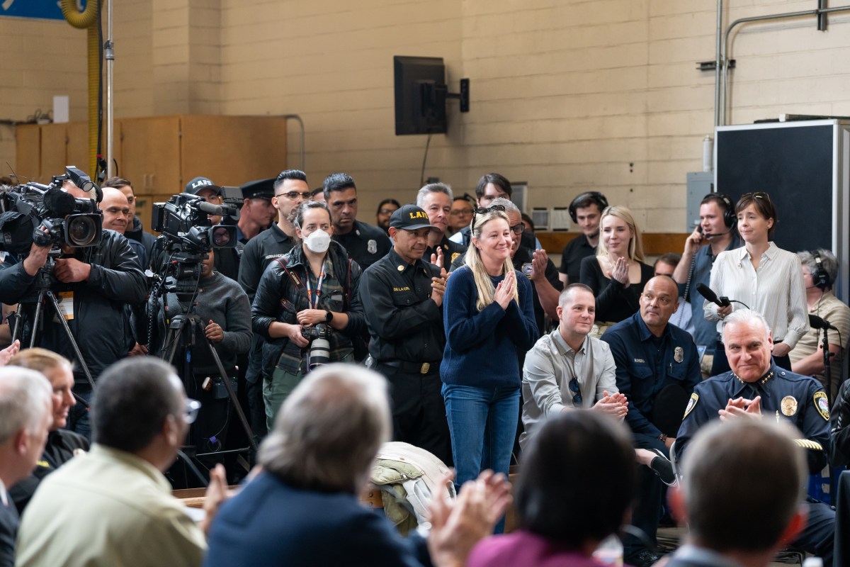 President Donald J. Trump and First Lady Melania Trump participate in a briefing after a tour of the Pacific Palisades neighborhood affected by recent wildfires in Los Angeles, Friday, Jan. 24, 2025 (Official White House Photo by Andrea Hanks)