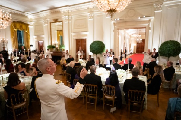 The United States Army Chorus and Strings performs for President Donald Trump and First Lady Melania Trump, Saturday, February 22, 2025, in the East Room of the White House. (Official White House Photo by Andrea Hanks)