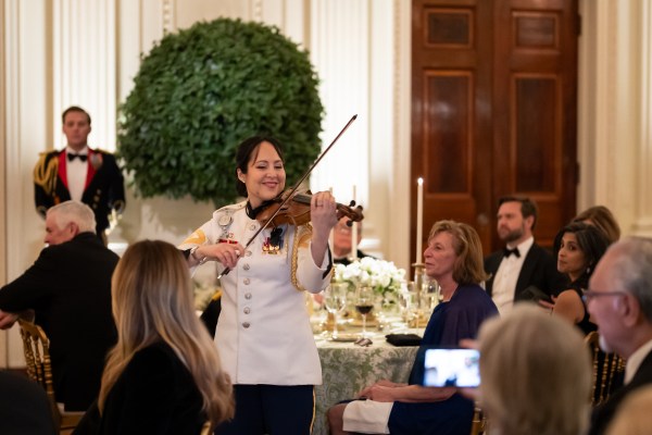 The United States Army Chorus and Strings performs for President Donald Trump and First Lady Melania Trump, Saturday, February 22, 2025, in the East Room of the White House. (Official White House Photo by Andrea Hanks)