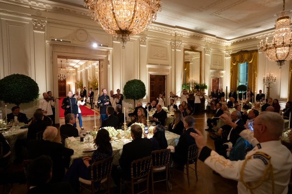 The United States Army Chorus and Strings performs for President Donald Trump and First Lady Melania Trump, Saturday, February 22, 2025, in the East Room of the White House. (Official White House Photo by Andrea Hanks)