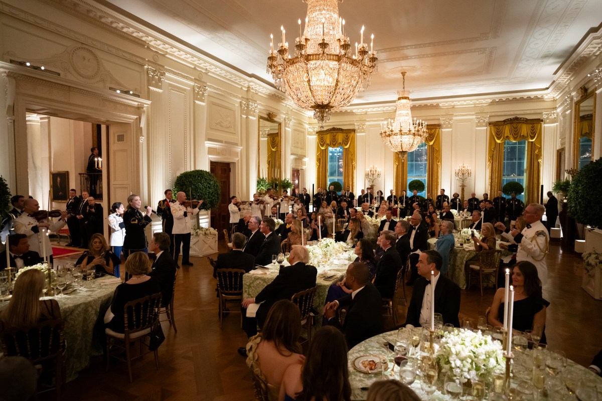 The United States Army Chorus and Strings performs for President Donald Trump and First Lady Melania Trump, Saturday, February 22, 2025, in the East Room of the White House. (Official White House Photo by Andrea Hanks)