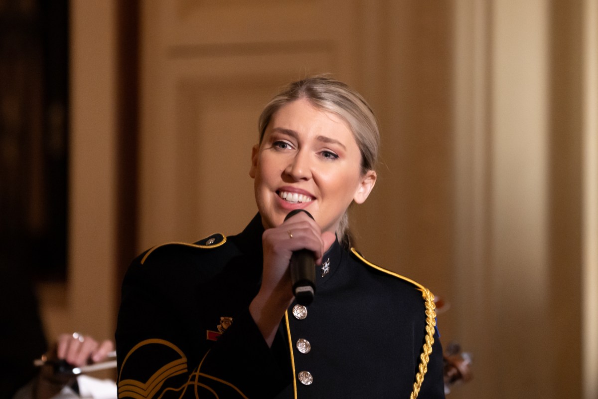 The United States Army Chorus and Strings performs for President Donald Trump and First Lady Melania Trump, Saturday, February 22, 2025, in the East Room of the White House. (Official White House Photo by Andrea Hanks)