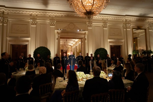 The United States Army Chorus and Strings performs for President Donald Trump and First Lady Melania Trump, Saturday, February 22, 2025, in the East Room of the White House. (Official White House Photo by Andrea Hanks)
