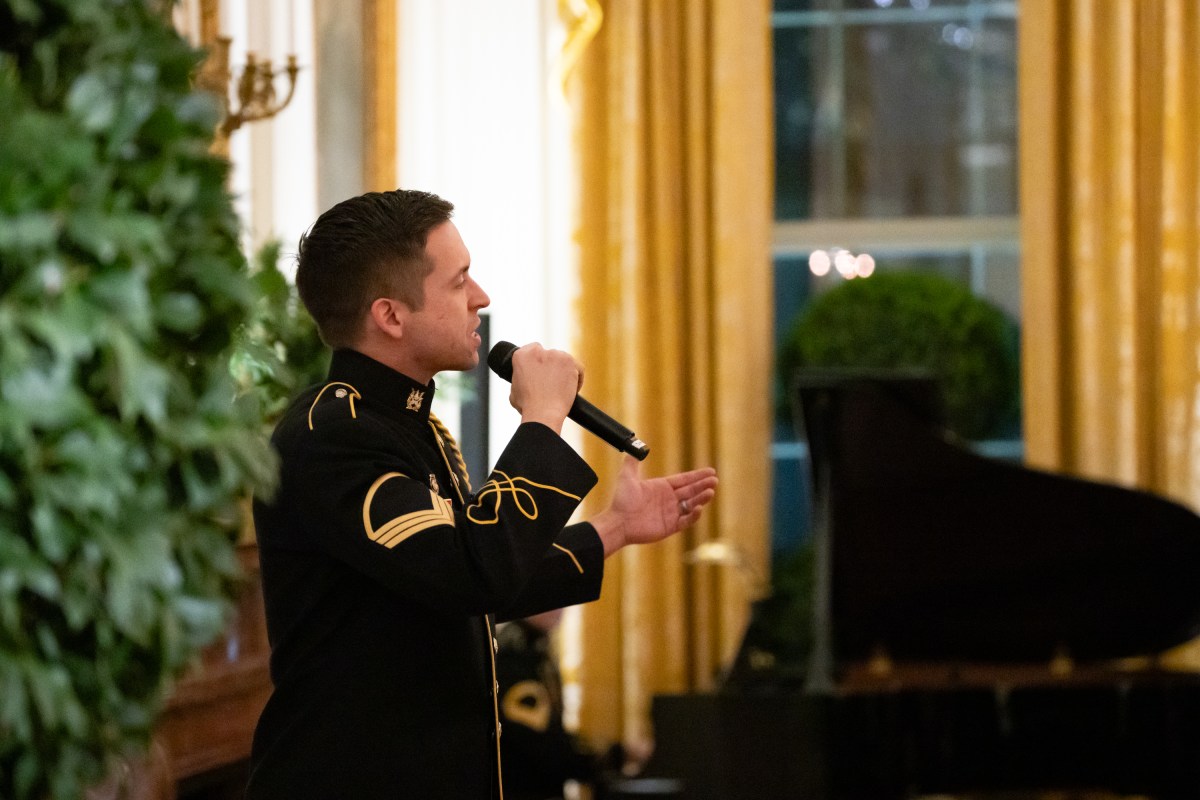 The United States Army Chorus and Strings performs for President Donald Trump and First Lady Melania Trump, Saturday, February 22, 2025, in the East Room of the White House. (Official White House Photo by Andrea Hanks)