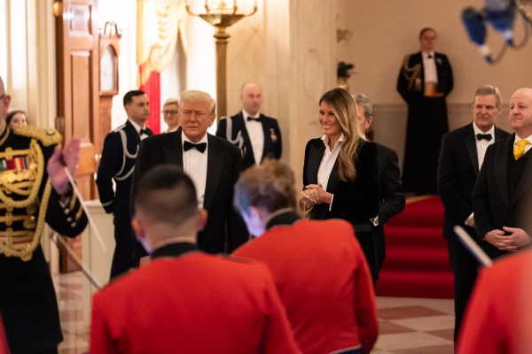 The President’s Own U.S. Marine Band Orchestra performs at a black-tie dinner for the nation’s governors hosted by President Donald Trump and First Lady Melania Trump, Saturday, February 22, 2025, in the Grand Foyer of the White House. (Official White House Photo by Andrea Hanks)
