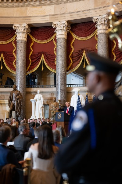 President Donald Trump attends the National Prayer Breakfast, Thursday, February 6, 2025, at the U.S. Capitol in Washington, D.C. (Official White House Photo by Molly Riley.)