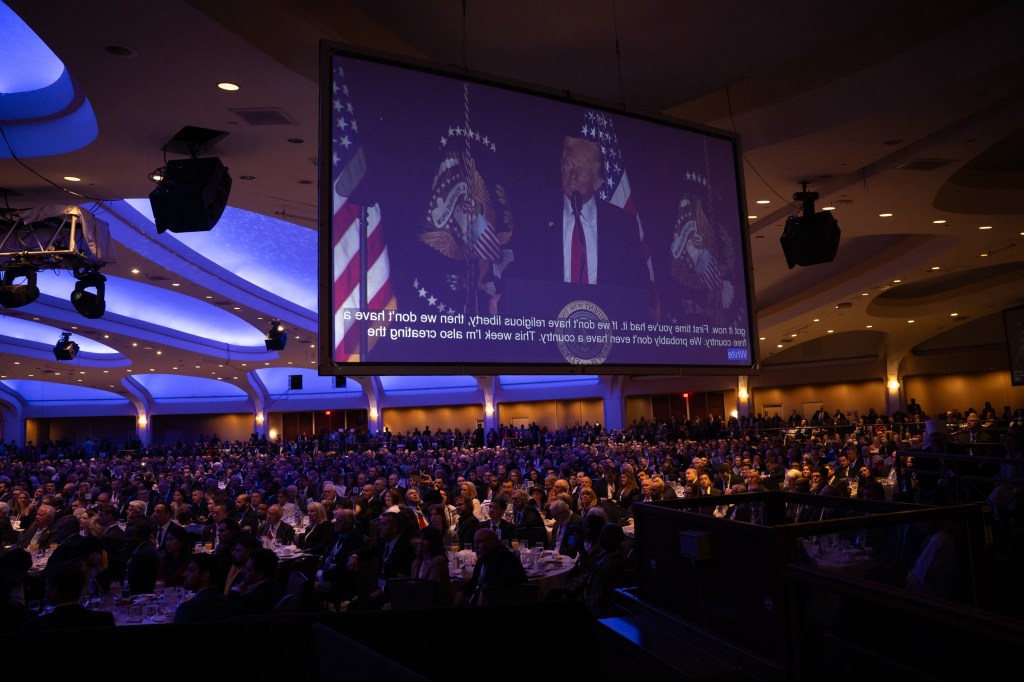 President Donald Trump attends the National Prayer Breakfast, Thursday, February 6, 2025, at the Washington Hilton in Washington, D.C. (Official White House Photo by Molly Riley.)