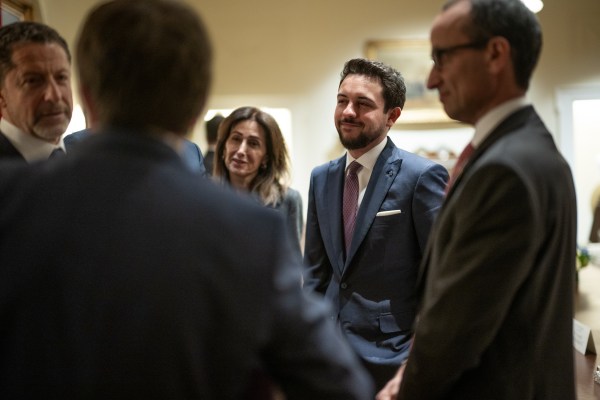 President Donald Trump hosts an expanded bilateral meeting and working lunch with King Abdullah II of Jordan and his son, Crown Prince Hussein bin Abdullah, Tuesday, February 11, 2025, in the Cabinet Room of the White House. (Official White House Photo by Daniel Torok)