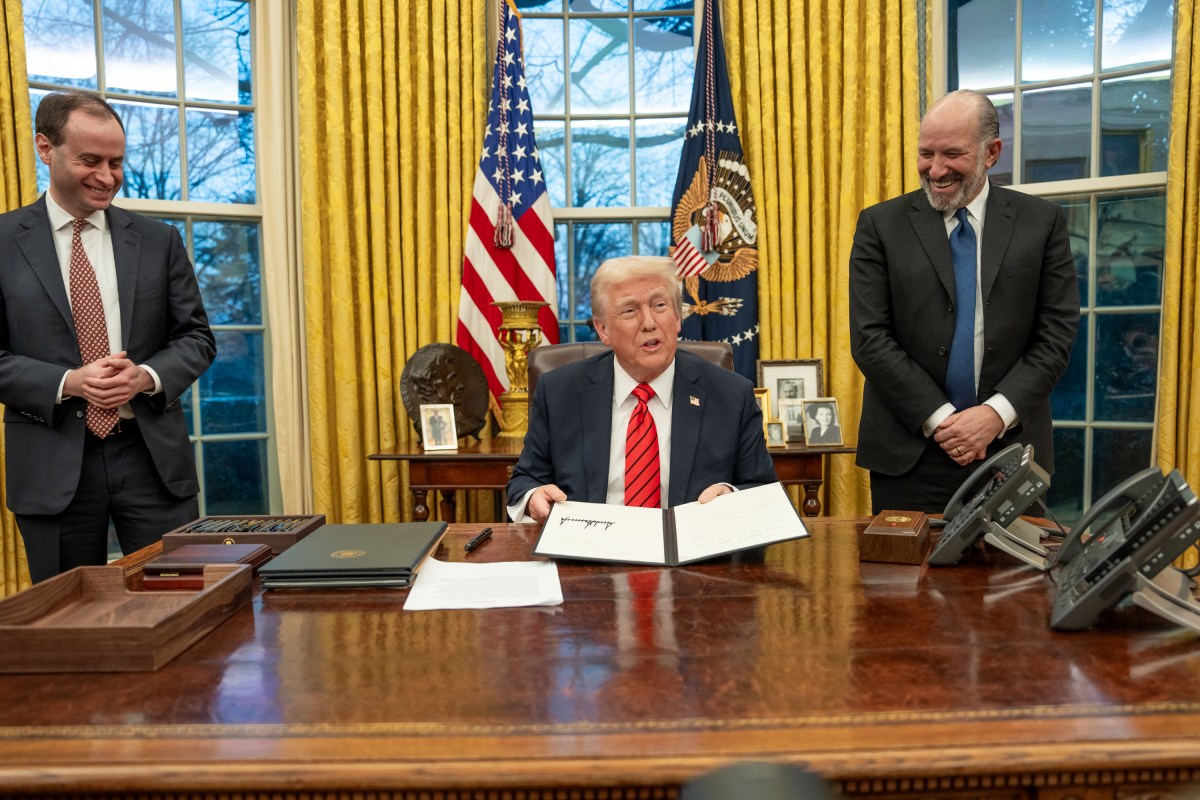 President Donald Trump signs Executive Orders, Monday, February 10, 2025, in the Oval Office. (Official White House photo by Abe McNatt)