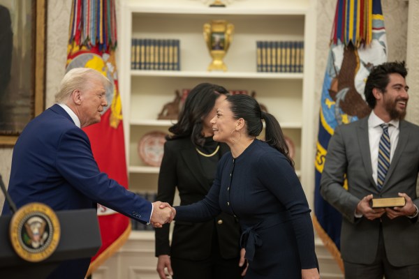 President Donald J. Trump speaks before Tulsi Gabbard is sworn in as the Director of National Intelligence in the Oval Office of the White House, Wednesday, February 12, 2025. (Official White House Photo by Daniel Torok)

President Donald J. Trump congratulates Tulsi Gabbard after she was sworn in as the Director of National Intelligence in the Oval Office of the White House, Wednesday, February 12, 2025. (Official White House Photo by Daniel Torok)

President Donald J. Trump with Tulsi Gabbard after she was sworn in as the Director of National Intelligence in the Oval Office of the White House, Wednesday, February 12, 2025. (Official White House Photo by Daniel Torok)

Attorney General Pam Bondi swears in Tulsi Gabbard as the Director of National Intelligence in the Oval Office, Wednesday, February 12, 2025. (Official White House Photo by Daniel Torok)

 (Official White House Photo by Daniel Torok)