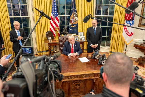 President Donald Trump signs Executive Orders, Monday, February 10, 2025, in the Oval Office. (Official White House photo by Abe McNatt)
