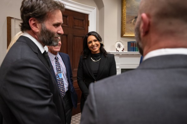 Tulsi Gabbard’s is sworn in as Director of National Intelligence at the White House, Wednesday, February 12, 2025. (Official White House Photo by Molly Riley.)