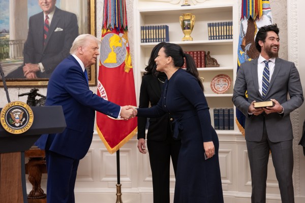 Tulsi Gabbard is sworn in as Director of National Intelligence by Attorney General Pam Bondi in the Oval Office, Wednesday, February 12, 2025. (Official White House Photo by Molly Riley.)
