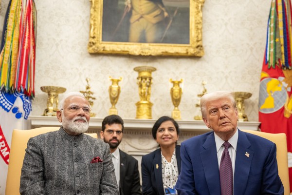 President Donald Trump hosts a bilateral meeting with Prime Minister Narendra Modi of India, Thursday, February 13, 2025, in the Oval Office.(Official Photo by Molly Riley)